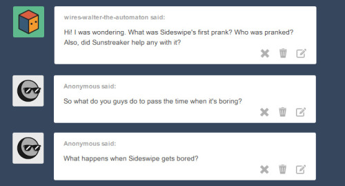 Sunny: Sideswipe Prefers To Think Of Them As Games, And There Have Been Too Many To Pinpoint The First.