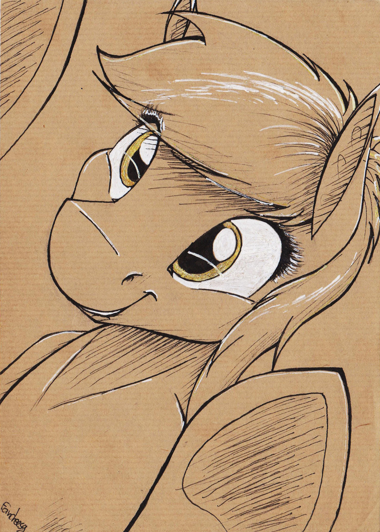 fancheesy:Trying to do some inked pony-portraits.