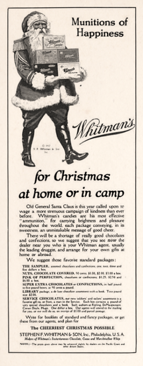 Whitman&rsquo;s Chocolate, 1917Adjusted for inflation this 2 pound Whitman’s sampler would cost you 