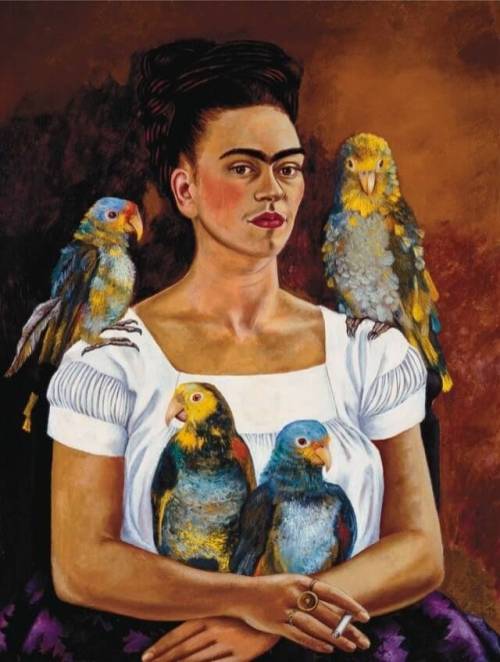“Me and My Parrots” (1941), Frida KahloFrida Kahlo, born in Mexico in 1907, is Mexico’s most exalted