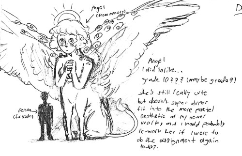 Redrew An Old Angel Design From Back In Grade 9 Or 10 (can't Remember) Once From Memory And Once From