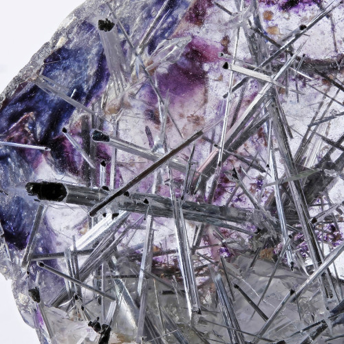 Fluorite with intergrown Schorl crystals - Erongo Mountains, Erongo Region, Namibia