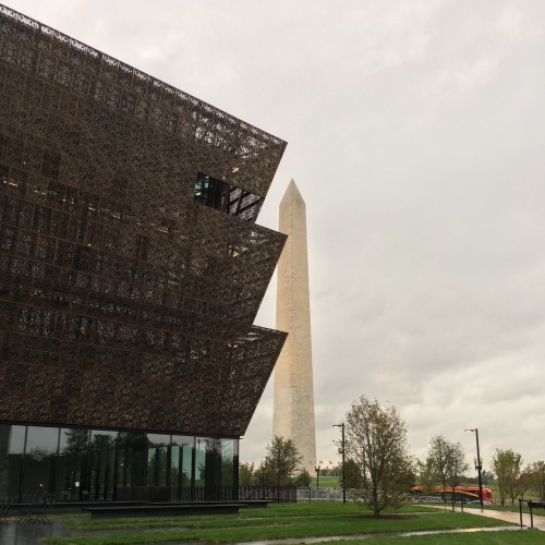 The NMAAHC and The Washington Monument.