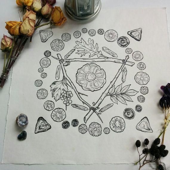etsycult:  Hexenringe - limited edition screen print by aprilhl 