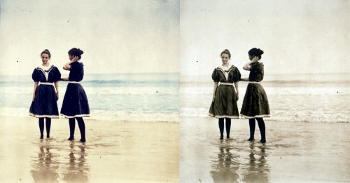 Dorothea and Maryal Knox in the Surf at Rye, NY, ca.1900