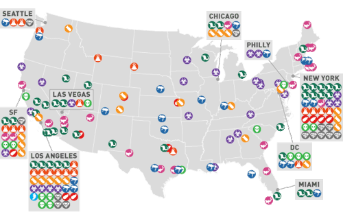 giseducenter:Check it out! Here’s a map of all the ways US cities have been destroyed through the cr
