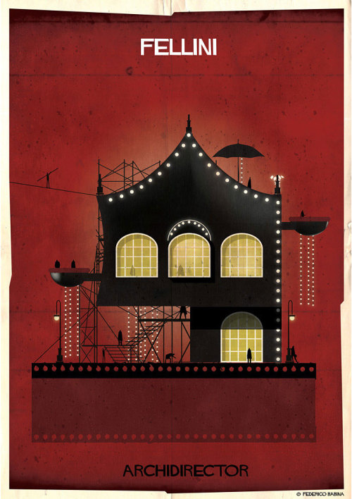 mayahan:  Movie Directors’ Styles Reinterpreted As Architecture by Federico Babina 