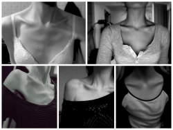 86lb:  comingbacktofeelagain:  B&amp;W collarbone thinspo - Not my pictures, just my collage  
