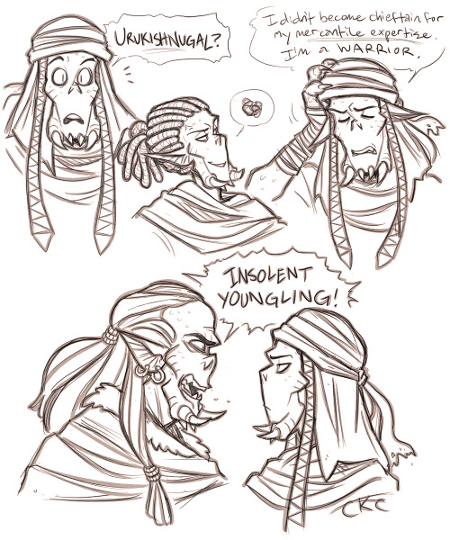Sketched some moments from chapter one of Part Two! And also a randomly annoyed Qy (or…not so