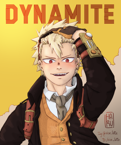 Steampunk Dynamite and Deku from MHA 293 colour spread, I&rsquo;m glad the official hero name is