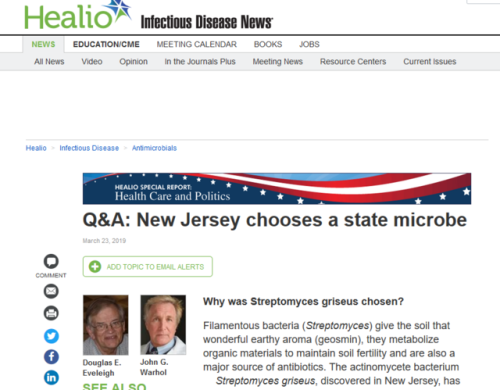 New Jersey State Microbe Nice press coverage. Thank you Infectious Disease News!Read it here:https:/