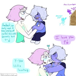 blakexiaobong:*cue me running to catch up to day one’s prompt* hahaha im sorDay 1: First Kiss@fuckyeahpearlmethyst @annadesu