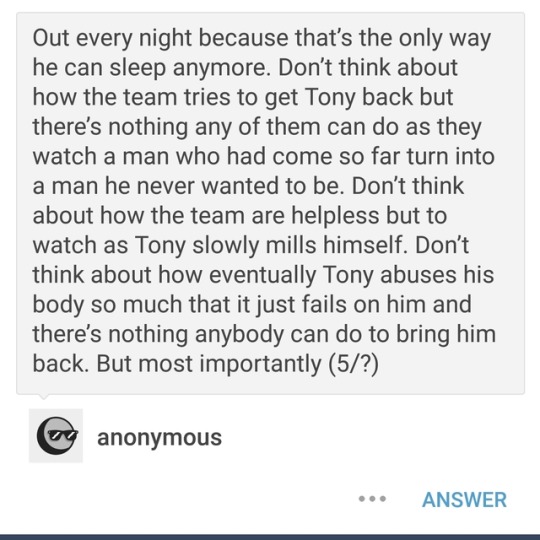 starkerau:  starkerau: Hey y'all just don’t think about this (Obvious credit to the anon/person who sent this in)   ACTUALLY HOW DARE YOU, ANONWHAT GAVE YOU THE FUCKING RIGHT