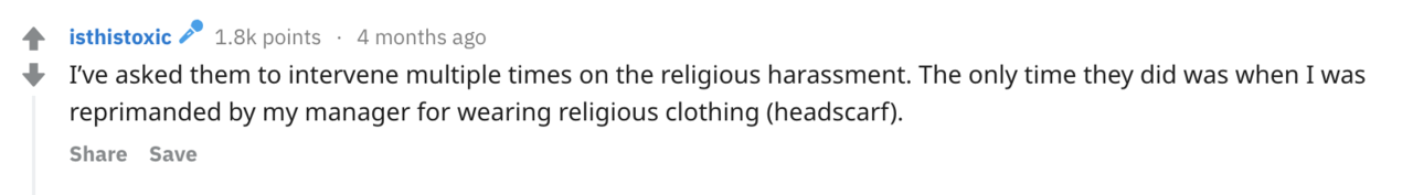 terefah:observant pregnant jewish woman goes to r/legaladvice because her coworker