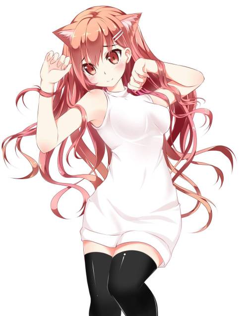 favicanime:Red haired neko girl. I like it. #animegirl