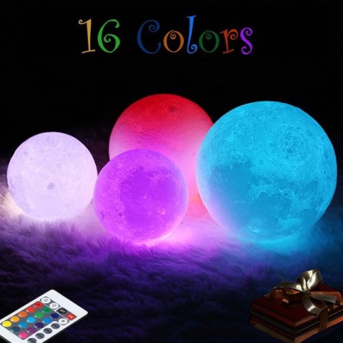 hellowinnerboy - 3D Moon Lamp 16 Color Changing USB Charging LED...