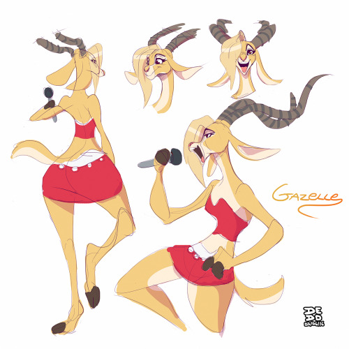 dedoarts:  More Zootopia doodles. This time with the pretty gazelle… Gazelle! Used the animators ref sheets for practice, she was fun! 