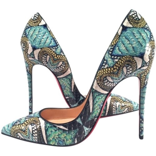 Pre-owned Christian Louboutin Nib Python Inferno So Kate 120mm Heels 36 #4 ❤ liked on Polyvore (see 