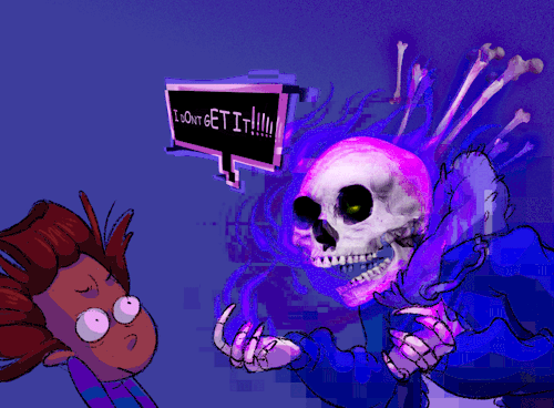 nearshotarts:They broke the 4th wall SansIdk, I imagine if Sans realizes he is a pun he’s either rea