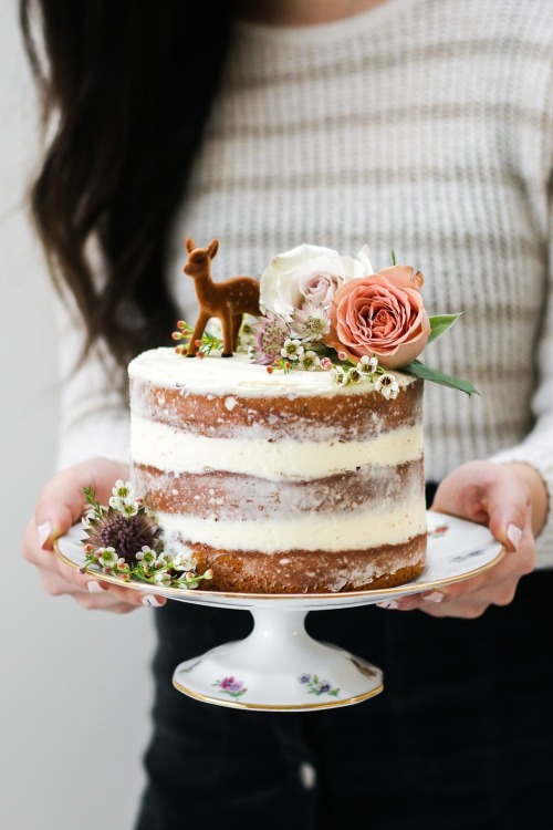 sweetoothgirl:  Jasmine Cake with Honey Swiss Meringue Buttercream