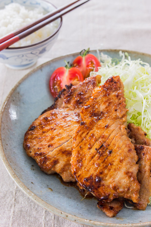 Buta no Shogayaki - Ginger Miso Grilled Pork Chops 