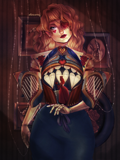 Alice in Wonderland retelling I painted back in May. I loved it to bits, and I realized I haven’t po