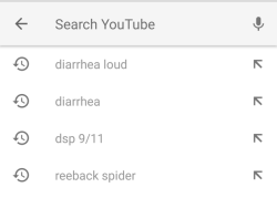 gucciballs: my youtube search history reveals