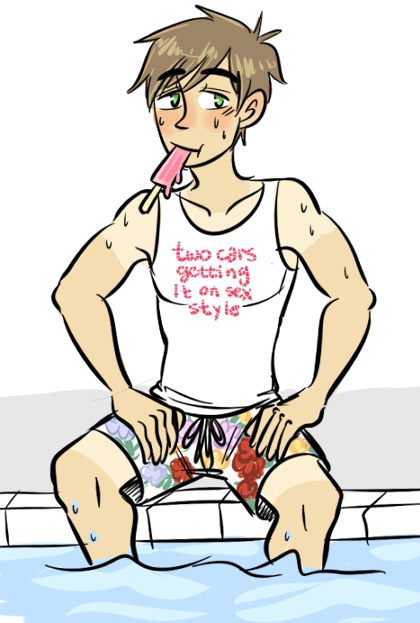 hungryfartbox:  all ive drawn today is swim kids in trashy clothes bein queer  