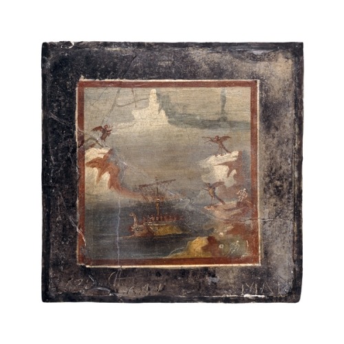 Wall painting of Ulysses and the Sirens.