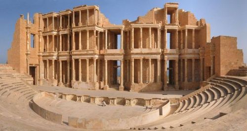 historyfilia:Roman theater at Sabratha, Libya