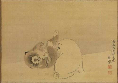 mia-japanese-korean: Gamboling Puppies, Maruyama Ōkyo, 1779, Minneapolis Institute of Art: Japanese 
