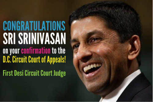 EPIC WIN! Sri Srinivasan was just confirmed by the U.S. Senate as the first Circuit Court judge of S