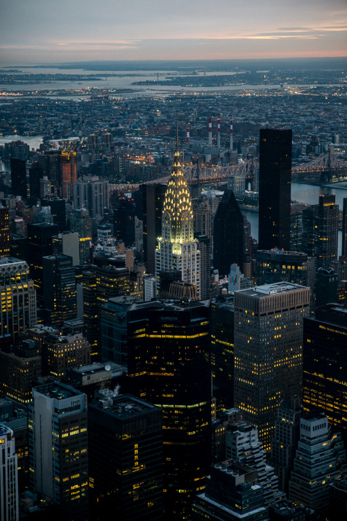 Sunrise from inside the spire of the Empire State Building. 102 floors up. 1/27/2020. 