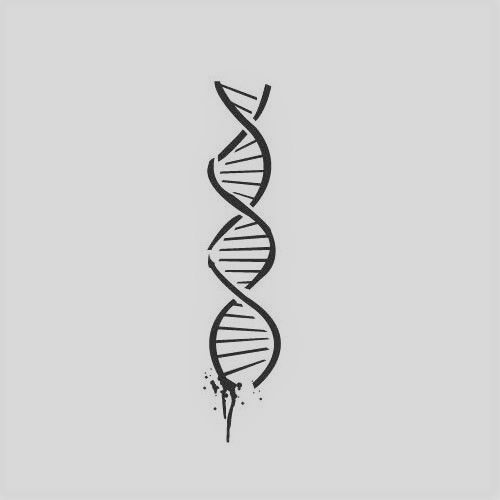 An image of a black dna strand on a white background