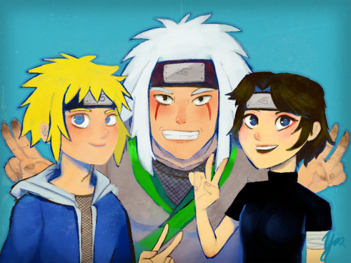 Wanted to draw the current Team Jiraiya from @emptysurface​‘s fabulous fic, “Hear t