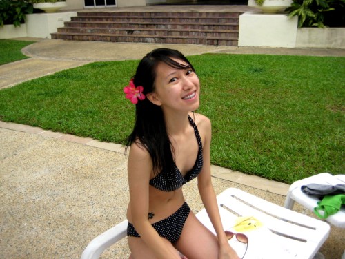 localslutcaptions:  Melissa Celestine Koh when she was young. Already had the model-slut look back then.