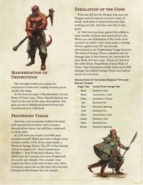 dungeonsanddrakes: The Path of the Dragon. A variant of some of the other Barbarian subclasses I&rsq