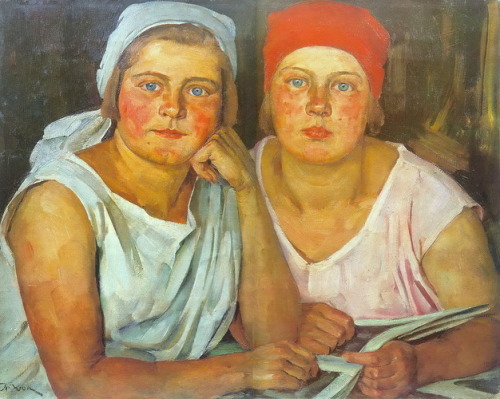 The Komsomol Girls, 1926, Konstantin YuonMedium: oil,canvas