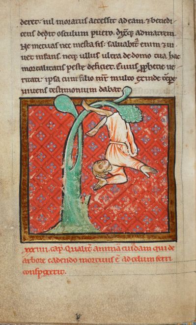 Bede’s Prose Life of St Cuthbert - Chapter 34 - folio 63vSt Cuthbert’s vision of the soul of a