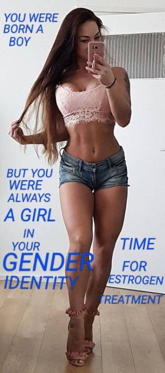 virtuallyjessica:  ladyboyjenna: ladyboyjenna: GENDER IDENTITY VS SEX…..THERE IS A HUGE DIFFERENCE ….. I already have 8 pairs of very short girly jean shorts and matching halter tops (THANK YOU AMAZON) to go with them.. makes working out 6x per week