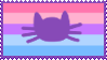 a pixelated stamp of the catgender flag. Made by @implalazz on tumblr.