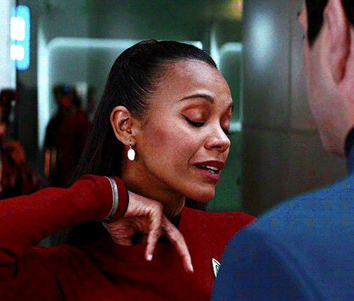 movie-gifs:I am Lieutenant Nyota Uhura of the U.S.S. Enterprise. And you have committed an act of wa