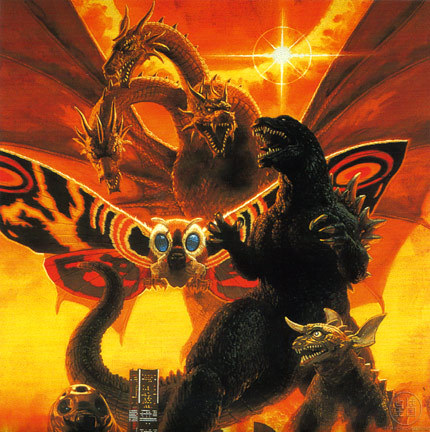 CD Covers For Kow Otanis Score ToGodzilla, Mothra, And King Ghidorah: Giant Monsters All-Out Attack (2001).