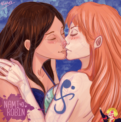 ringochan94:Nami x RobinI haven’t seen any decent fanart of them, so what the hell, I made one :pWat