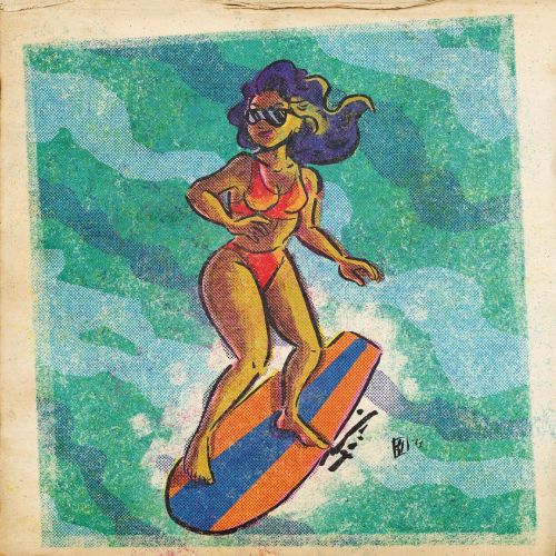 Anyone enjoying summer so far ? ‍♀️ #surf #surfing #illustration #retro #vintage #retrocomics #v