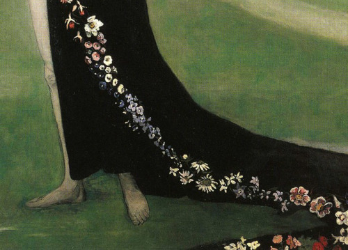 women-loving-art:Romaine Brooks Femme avec des fleurs (details)1912