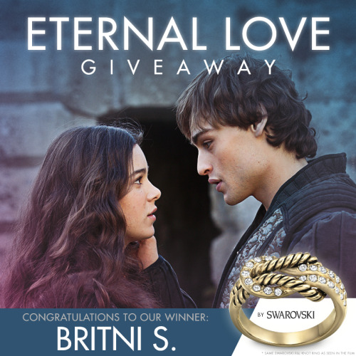 Congratulations Britni, you are the winner of the Eternal Love Giveaway. Thanks to everyone who part