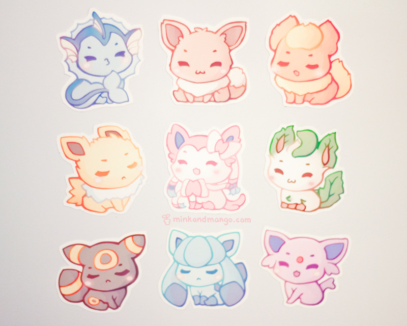 Eevee Evolution Pastel Stickers Eevee Evolutions 