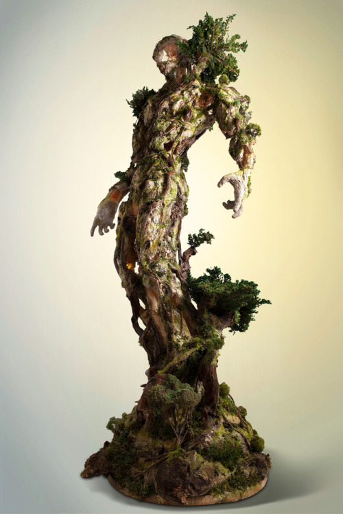 itscolossal:A Tree-Like Figure Composed of Natural and Technological Elements by Garret Kane