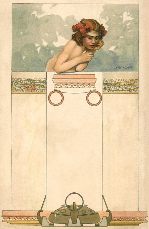 Art nouveau “Ideal Art” .1902.Art by Gottlieb Theodore von Kempf-Hartenkampf.(1871-1964).